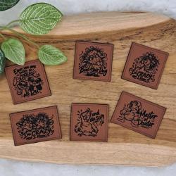 Kunstlederlabel "Lustige Tiere mit Sprüchen 2"